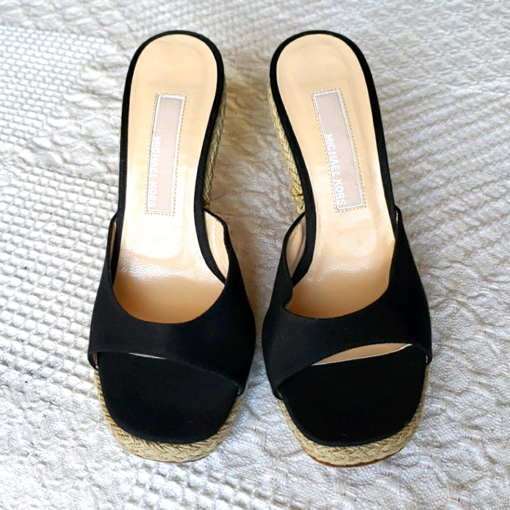 Michael Kors Cantabria Black Canvas Sandals